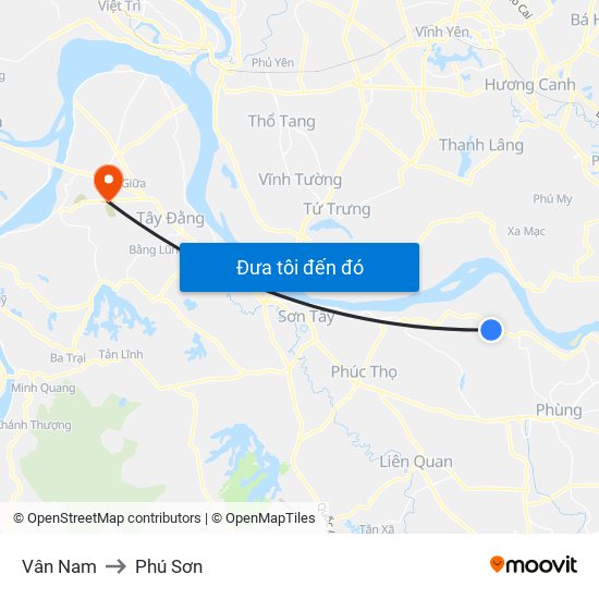 Vân Nam to Phú Sơn map