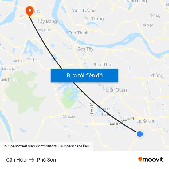 Cấn Hữu to Phú Sơn map