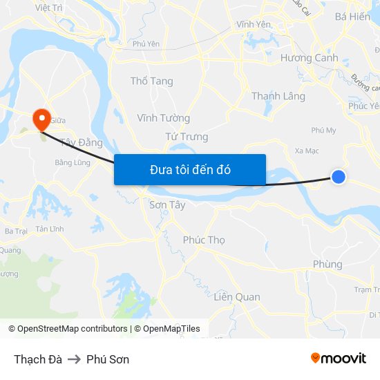 Thạch Đà to Phú Sơn map