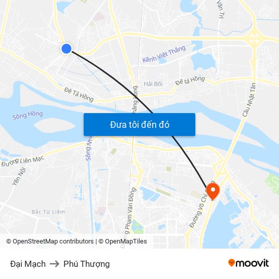 Đại Mạch to Phú Thượng map