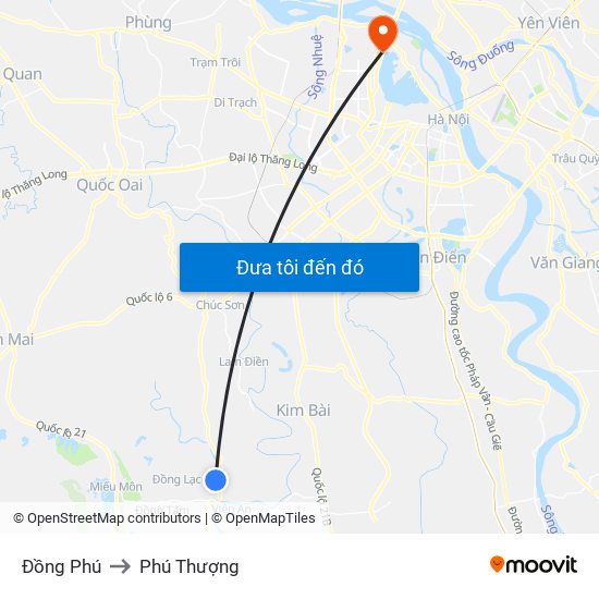 Đồng Phú to Phú Thượng map