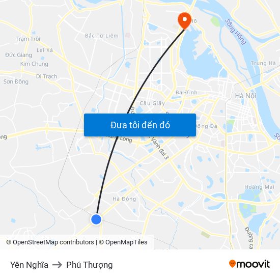 Yên Nghĩa to Phú Thượng map