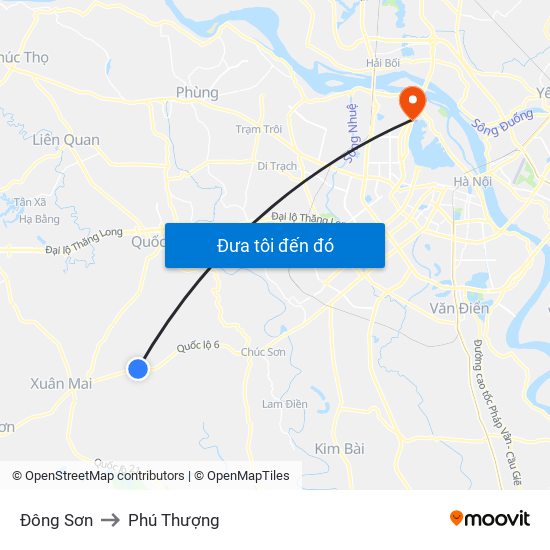 Đông Sơn to Phú Thượng map