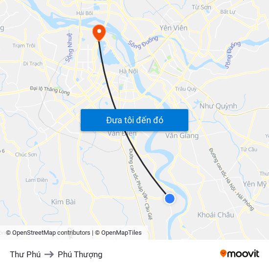 Thư Phú to Phú Thượng map