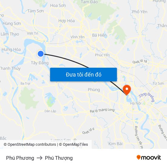Phú Phương to Phú Thượng map