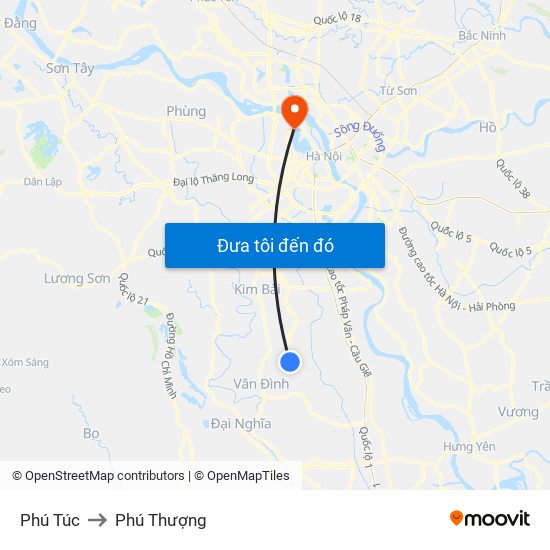 Phú Túc to Phú Thượng map