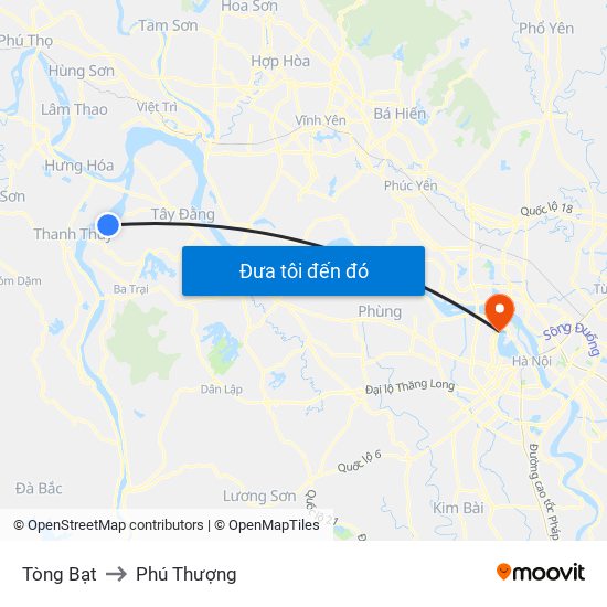 Tòng Bạt to Phú Thượng map