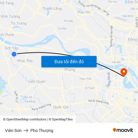 Viên Sơn to Phú Thượng map