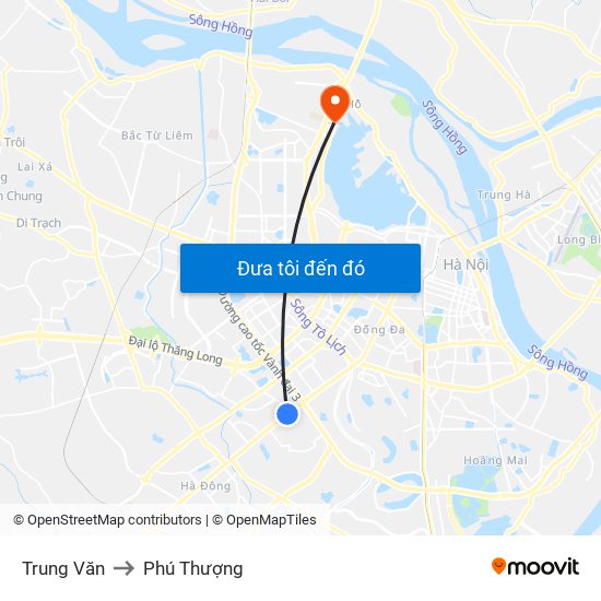 Trung Văn to Phú Thượng map