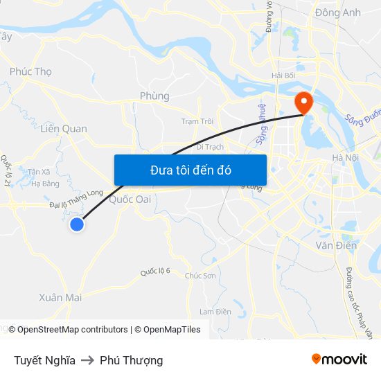 Tuyết Nghĩa to Phú Thượng map