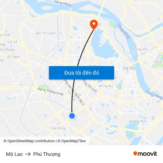 Mộ Lao to Phú Thượng map