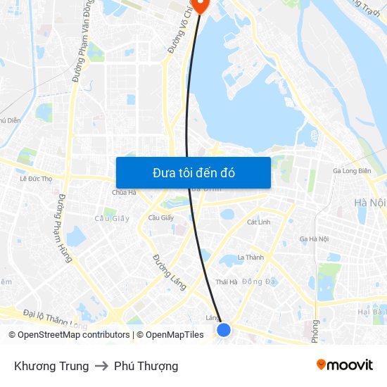 Khương Trung to Phú Thượng map