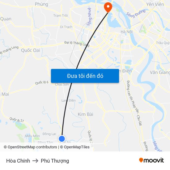 Hòa Chính to Phú Thượng map