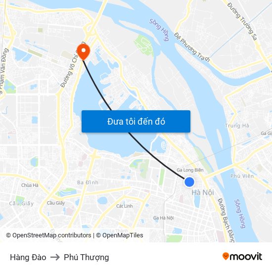 Hàng Đào to Phú Thượng map