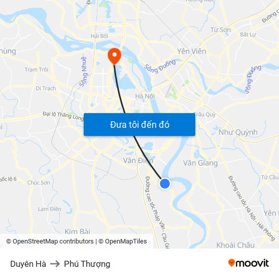 Duyên Hà to Phú Thượng map