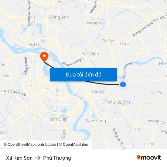 Xã Kim Sơn to Phú Thượng map