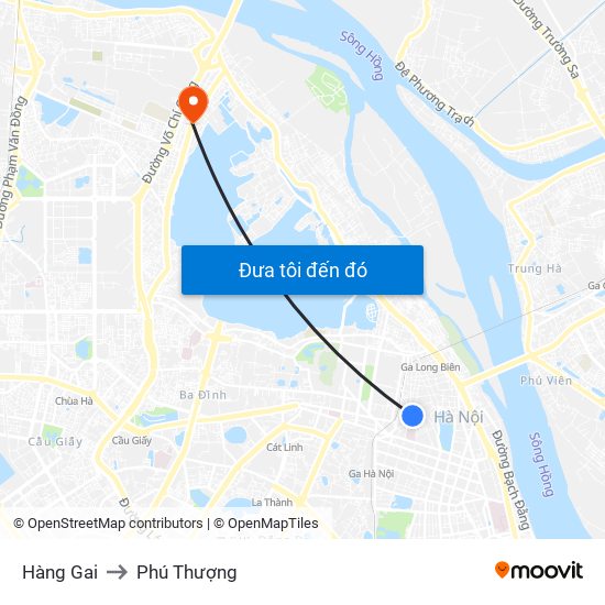 Hàng Gai to Phú Thượng map