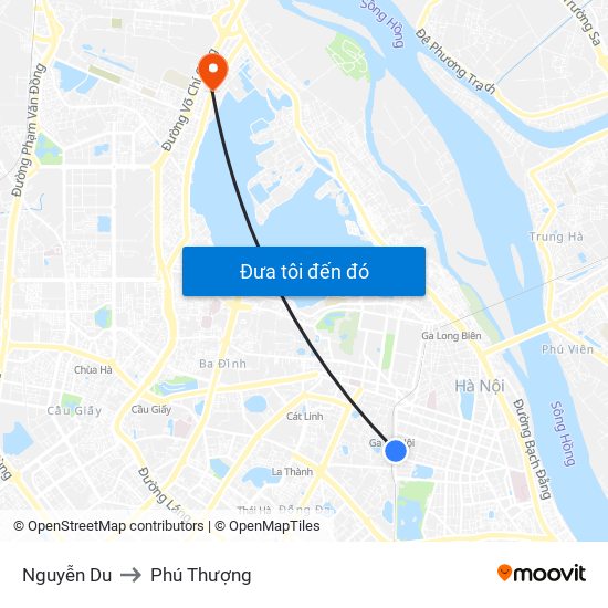 Nguyễn Du to Phú Thượng map