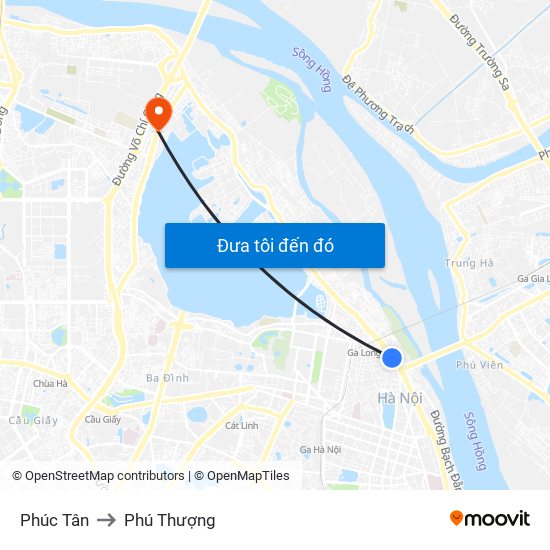 Phúc Tân to Phú Thượng map