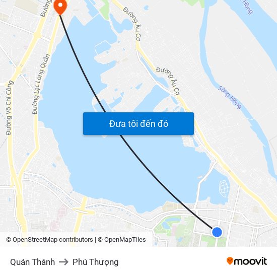 Quán Thánh to Phú Thượng map