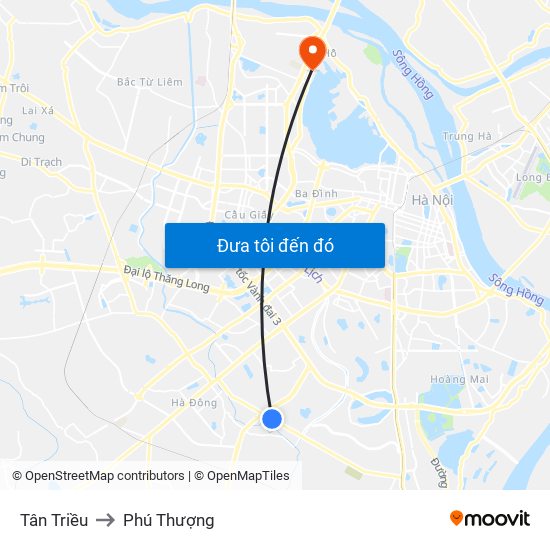 Tân Triều to Phú Thượng map