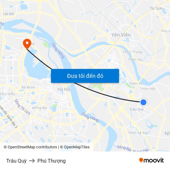 Trâu Quỳ to Phú Thượng map