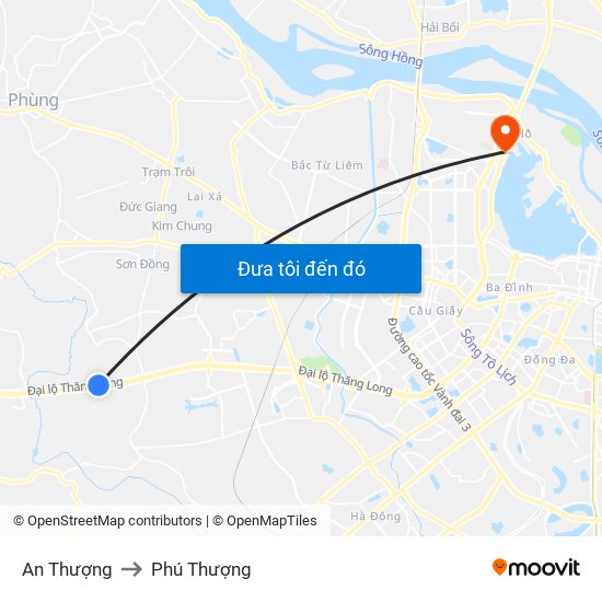 An Thượng to Phú Thượng map