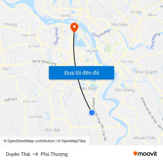 Duyên Thái to Phú Thượng map