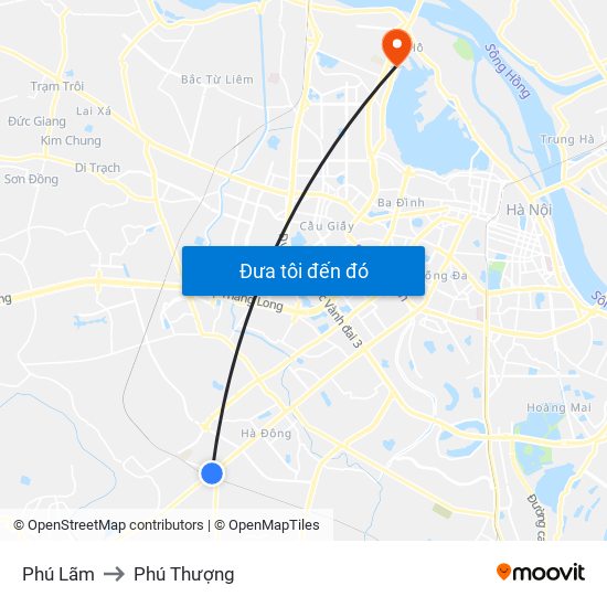 Phú Lãm to Phú Thượng map