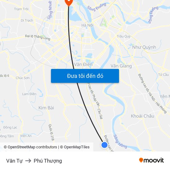 Văn Tự to Phú Thượng map