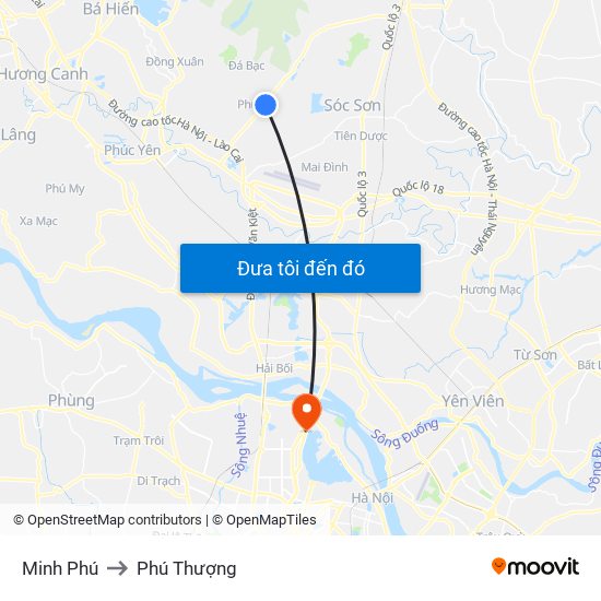 Minh Phú to Phú Thượng map