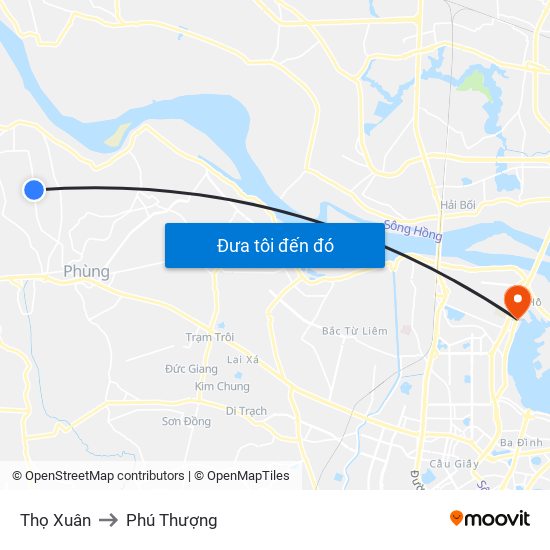 Thọ Xuân to Phú Thượng map