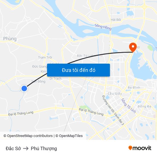 Đắc Sở to Phú Thượng map