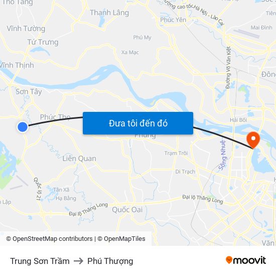 Trung Sơn Trầm to Phú Thượng map
