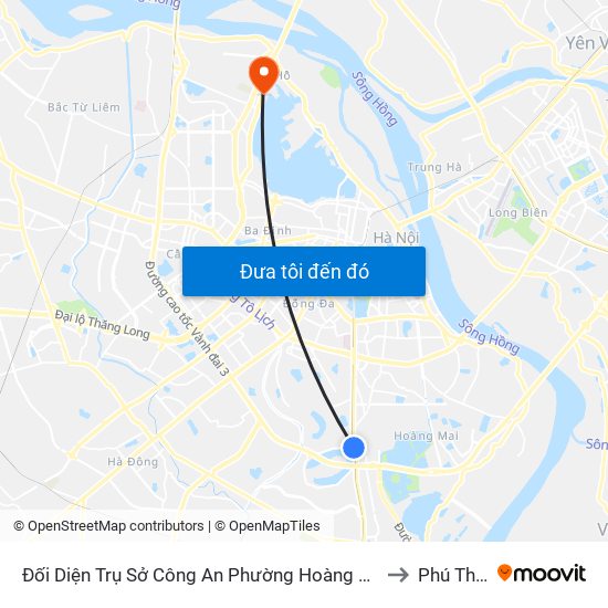 Đối Diện Trụ Sở Công An Phường Hoàng Liệt- 1277 Giải Phóng to Phú Thượng map