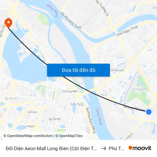 Đối Diện Aeon Mall Long Biên (Cột Điện T4a/2a-B Đường Cổ Linh) to Phú Thượng map