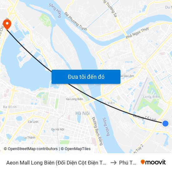 Aeon Mall Long Biên (Đối Diện Cột Điện T4a/2a-B Đường Cổ Linh) to Phú Thượng map
