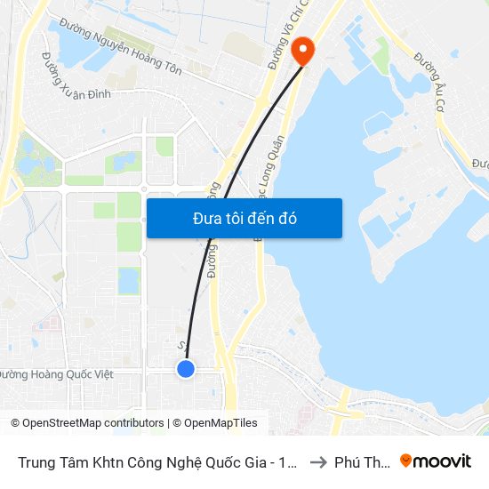 Trung Tâm Khtn Công Nghệ Quốc Gia - 18 Hoàng Quốc Việt to Phú Thượng map
