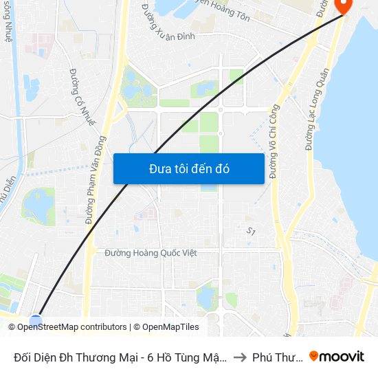 Đối Diện Đh Thương Mại - 6 Hồ Tùng Mậu (Cột Sau) to Phú Thượng map