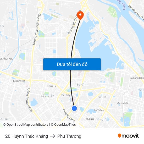 20 Huỳnh Thúc Kháng to Phú Thượng map