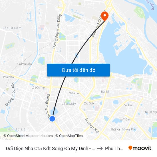 Đối Diện Nhà Ct5 Kđt Sông Đà Mỹ Đình - Phạm Hùng to Phú Thượng map