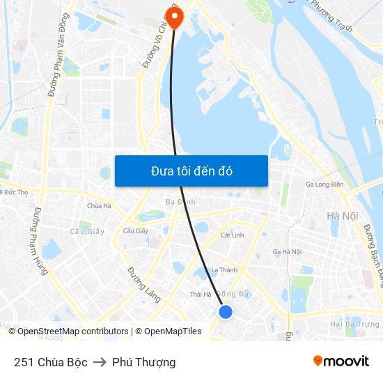 251 Chùa Bộc to Phú Thượng map