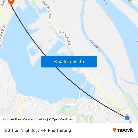 80 Trần Nhật Duật to Phú Thượng map