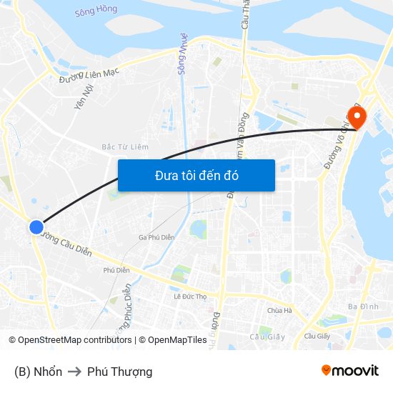 (B) Nhổn to Phú Thượng map