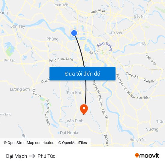 Đại Mạch to Phú Túc map