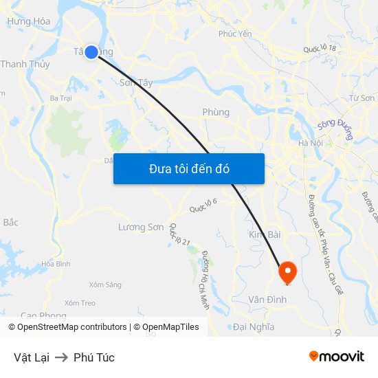 Vật Lại to Phú Túc map