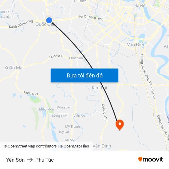 Yên Sơn to Phú Túc map