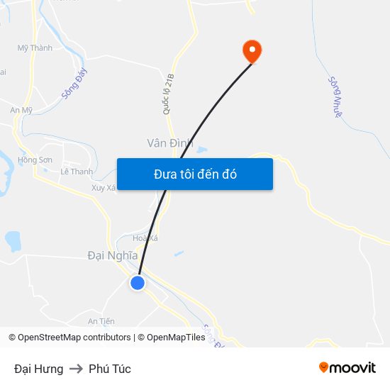 Đại Hưng to Phú Túc map