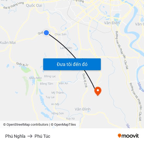 Phú Nghĩa to Phú Túc map