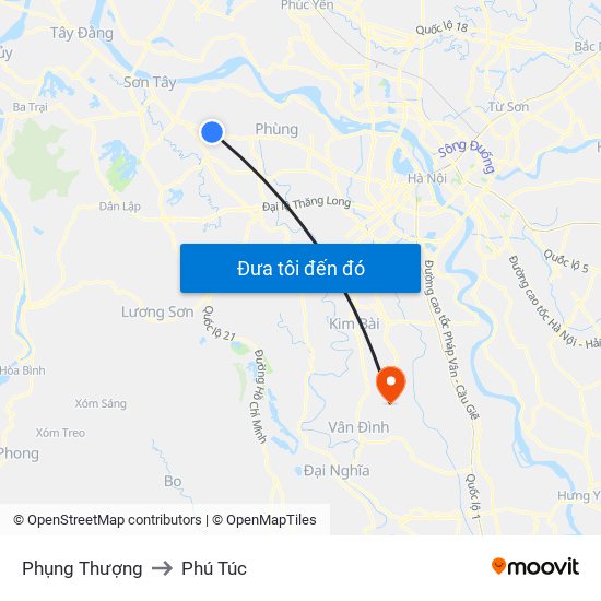 Phụng Thượng to Phú Túc map